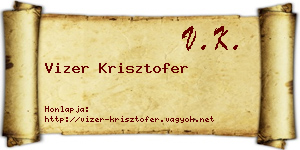 Vizer Krisztofer névjegykártya